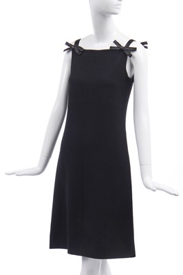 Lot 195 - A good Courrèges black wool jersey cocktail dress, circa 1970