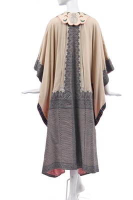Lot 272 - A Jenners of Edinburgh Paisley evening cape with Glasgow School of Art-style embroidered collar, circa 1900