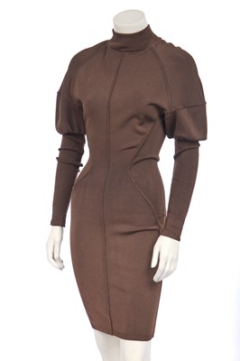 Lot 234 - An Azzedine Alaïa brown polyamide dress, circa 1985