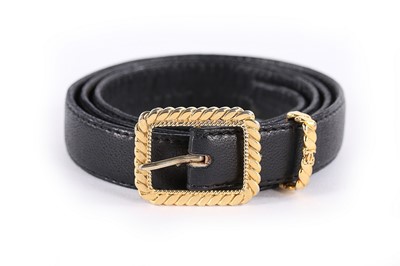 Lot 25 - Three Chanel leather belts, 1980s, stamped,...