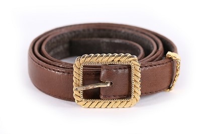 Lot 25 - Three Chanel leather belts, 1980s, stamped,...