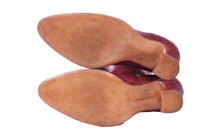 Lot 88 - A pair of Caroline Groves painted handmade boots, modern