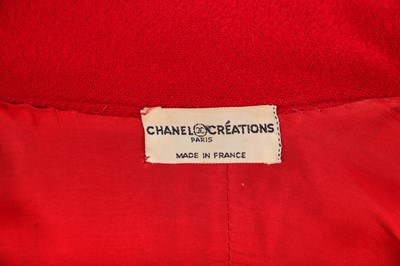 Lot 40 - A Chanel red wool mid-length coat, 1980s-early 1990s