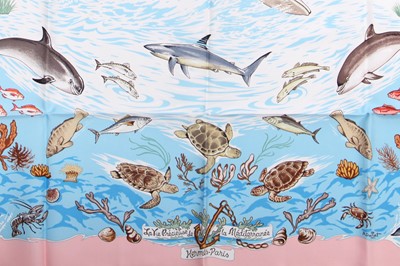 Lot 49 - An Hermès silk scarf, 'La Vie Précieuse de la Méditerranée' by Robert Dallet, 1992