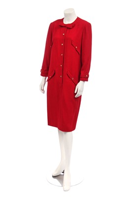 Lot 41 - A Chanel red wool dress, 1980s