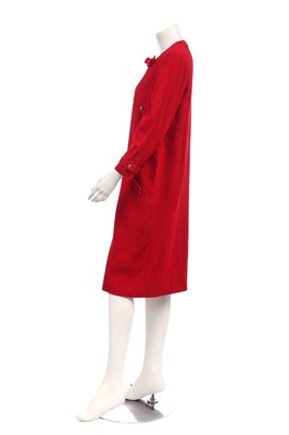 Lot 41 - A Chanel red wool dress, 1980s