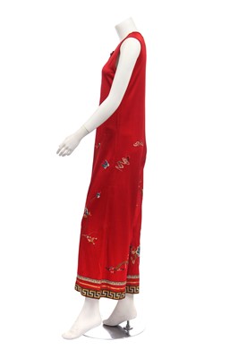 Lot 193 - A Jean Paul Gaultier embroidered red jersey jumpsuit, circa 1994
