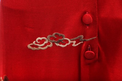 Lot 193 - A Jean Paul Gaultier embroidered red jersey jumpsuit, circa 1994