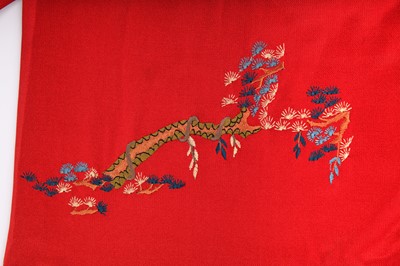 Lot 193 - A Jean Paul Gaultier embroidered red jersey jumpsuit, circa 1994