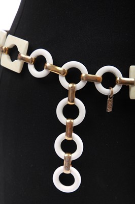 Lot 261 - An Yves Saint Laurent plastic and gilt linked belt, circa 1970