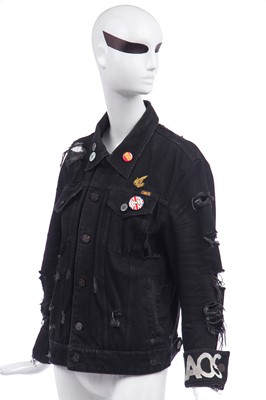 Lot 75 - Jordan's Vivienne Westwood frayed black denim jacket, modern