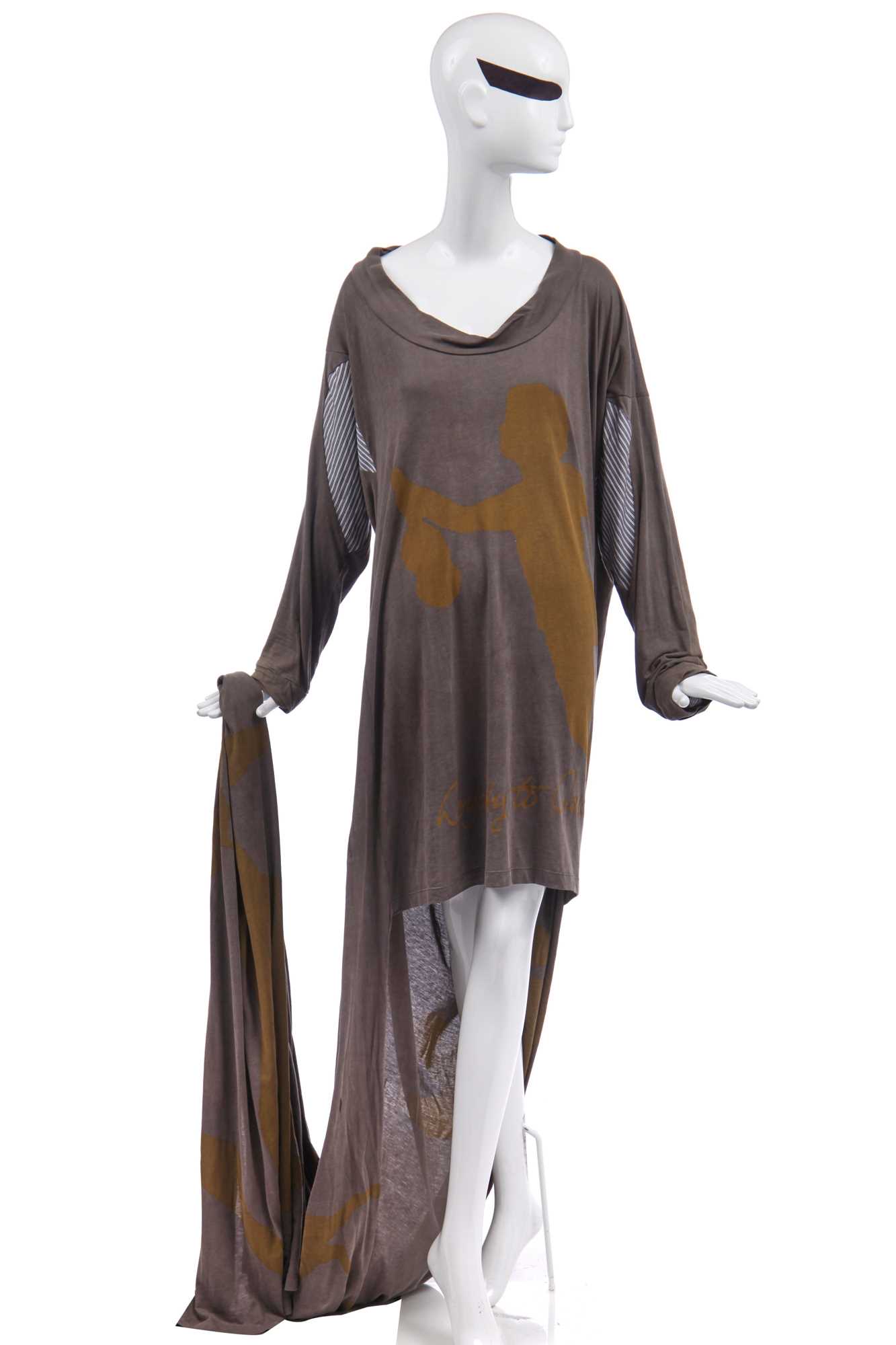 Lot 86 - Jordan's Vivienne Westwood 'Loyalty to Gaia'  tan jersey toga dress, circa 2017