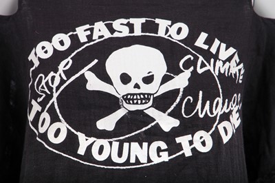 Lot 89 - Jordan's Vivienne Westwood 'Too Fast To Live, Too Young To Die' black muslin bondage shirt, modern