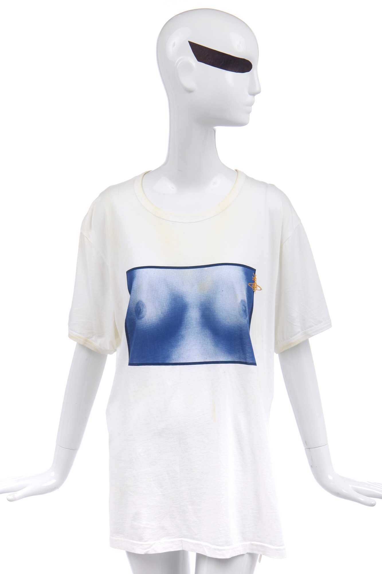 Lot 85 - Jordan's Vivienne Westwood 'Tits' printed white cotton T-shirt, modern