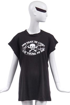 Lot 91 - Jordan's Vivienne Westwood 'Too Fast To Live, Too Young To Die' cotton T-shirt, modern