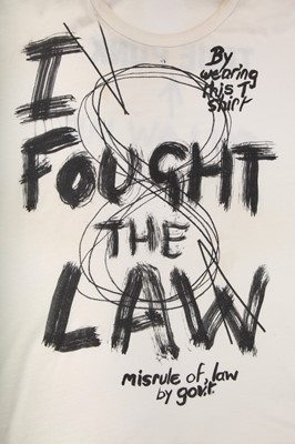 Lot 93 - Jordan's Vivienne Westwood 'I Fought The Law' cotton T-shirt, modern