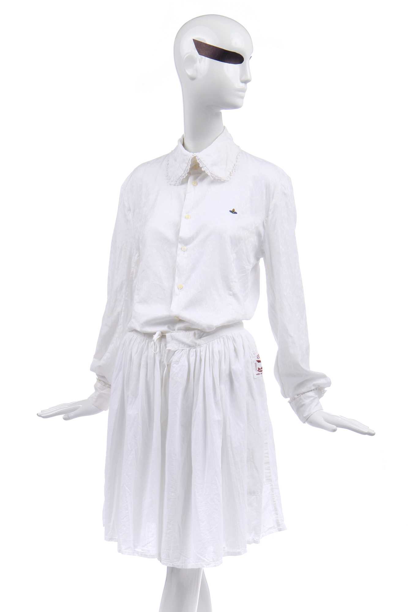 Lot 94 - Jordan's Vivienne Westwood white cotton culottes, 'Pirates' collection, Autumn-Winter 1981-82