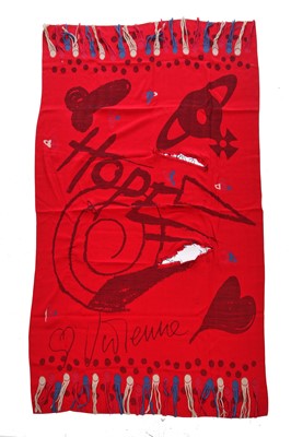 Lot 74 - Jordan's Vivienne Westwood red wool 'blanket' wrap, modern