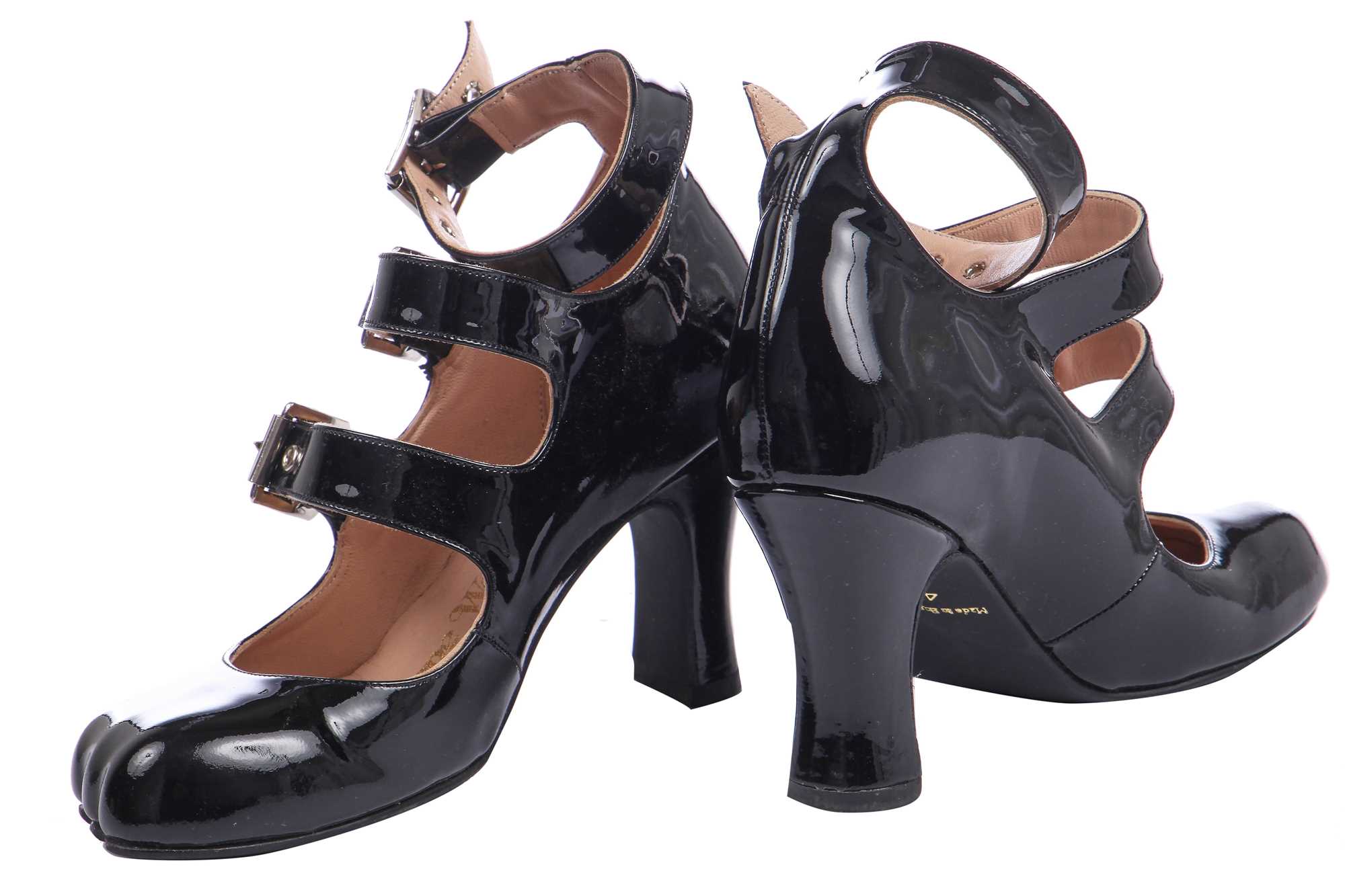 Lot 73 - A pair of Jordan's Vivienne Westwood patent leather high-heeled shoes, modern