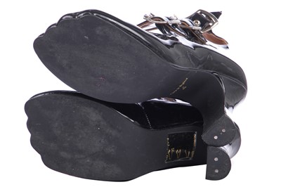 Lot 73 - A pair of Jordan's Vivienne Westwood patent leather high-heeled shoes, modern