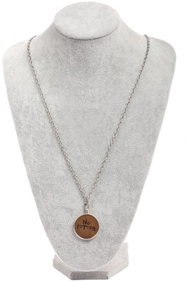 Lot 70 - Jordan's custom-made 'Britannia' penny necklace on silver-coloured metal chain, date unknown