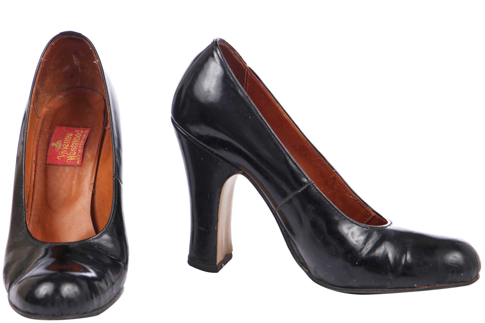 Lot 69 - Jordan's Vivienne Westwood patent leather 'Miss Marple' courts, 'Time Machine' collection, Autumn-Winter 1988-89