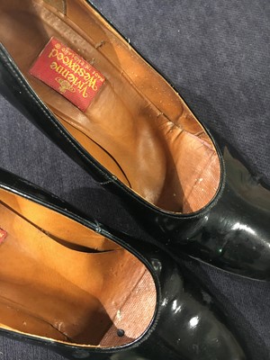 Lot 69 - Jordan's Vivienne Westwood patent leather 'Miss Marple' courts, 'Time Machine' collection, Autumn-Winter 1988-89