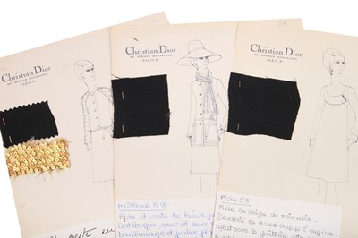 Lot 207 - Christian Dior by Marc Bohan couture fashion sketches, Autumn-Winter 1968-69