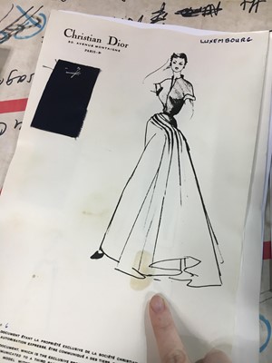 Lot 248 - Christian Dior couture fashion sketches, 'Trompe l'Oeil line, Spring-Summer 1949