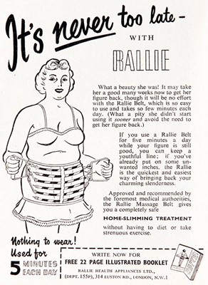 Lot 342 - A Rallie Health Appliances waist-slimming exercise belt, 1957