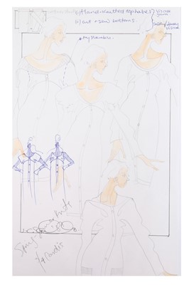 Lot 168 - John Galliano original studio sketches, 'Knits', Spring-Summer 1987