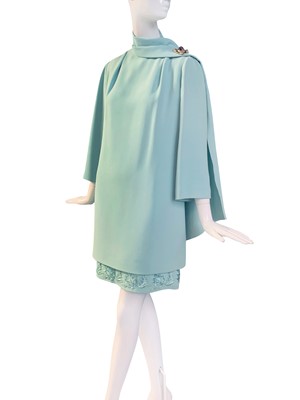 Lot 421 - Elizabeth Taylor's Christian Dior by Marc Bohan haute couture blue silk crêpe dress, Spring-Summer 1968