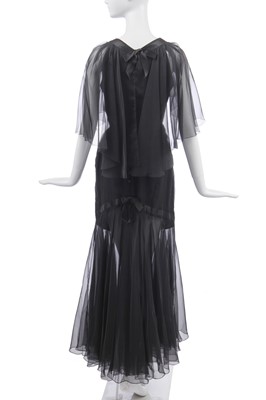 Lot 31 - A black chiffon dress, probably Chanel, Autumn-Winter 1983-84