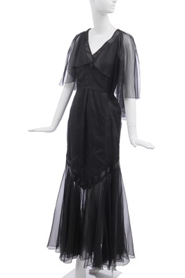 Lot 31 - A black chiffon dress, probably Chanel, Autumn-Winter 1983-84