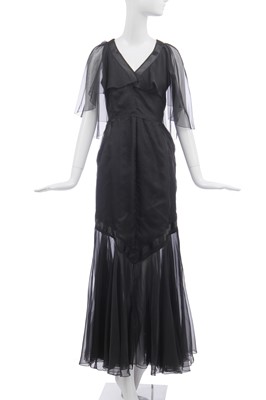 Lot 31 - A black chiffon dress, probably Chanel, Autumn-Winter 1983-84