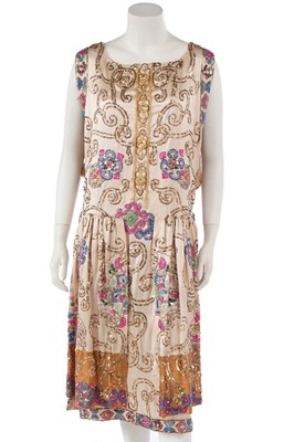 Lot 263 - A Jean Patou couture beaded 'flapper' dress, circa 1926