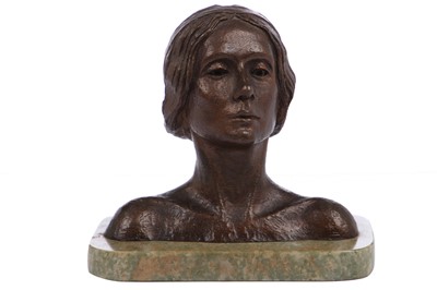 Lot 315 - A David Cornell bronze bust of Anna Pavlova, 1980