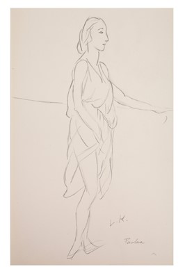 Lot 318 - Dame Laura Knight pencil sketch of Anna Pavlova, 1920s