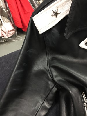 Lot 76 - Jordan's black and white leather jacket, circa 2015
