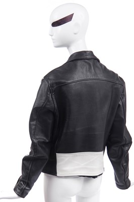 Lot 76 - Jordan's black and white leather jacket, circa 2015