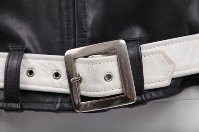 Lot 76 - Jordan's black and white leather jacket, circa 2015