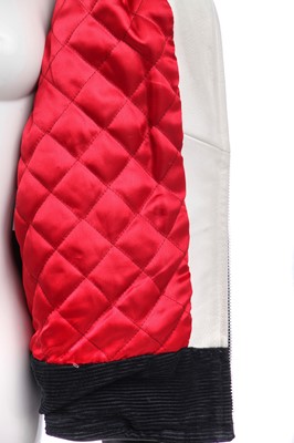 Lot 76 - Jordan's black and white leather jacket, circa 2015