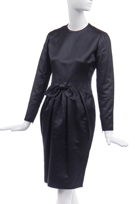 Lot 189 - A Christian Dior couture by Marc Bohan black satin cocktail dress, Autumn-Winter 1987-88