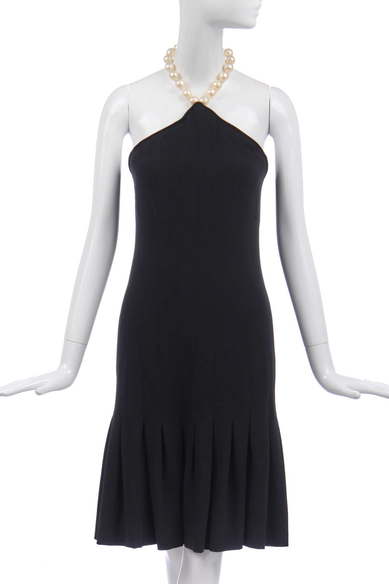 Lot 24 - A Chanel couture black wool cocktail dress, Autumn-Winter 1995-96