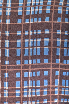 Lot 13 - A Chanel couture printed check silk two-piece ensemble, 1970s