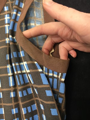 Lot 13 - A Chanel couture printed check silk two-piece ensemble, 1970s