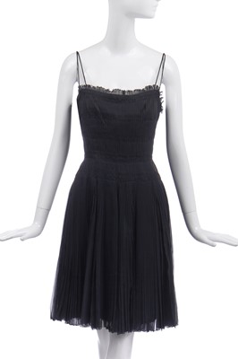 Lot 27 - A Chanel couture finely-goffered silk-chiffon cocktail dress, 1960