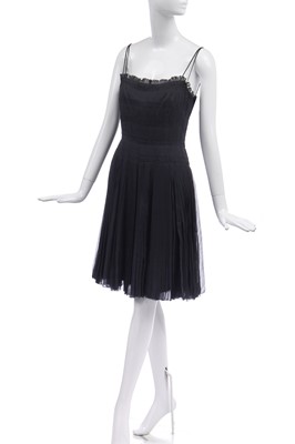Lot 27 - A Chanel couture finely-goffered silk-chiffon cocktail dress, 1960