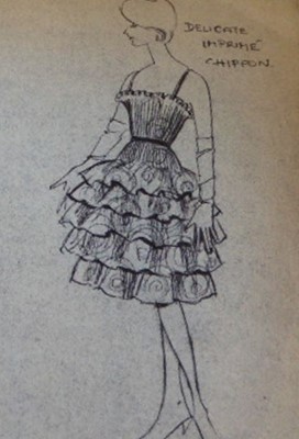 Lot 27 - A Chanel couture finely-goffered silk-chiffon cocktail dress, 1960