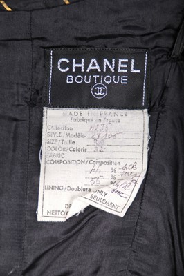 Lot 28 - A Chanel gold striped taffeta cocktail dress, Autumn-Winter 1986-87